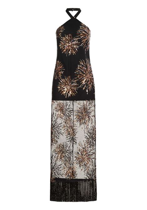 Black and gold nina soleil sequin-embellished dress Taller marmo  - women